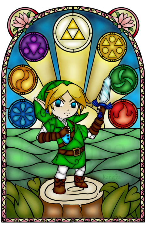 retrogamingblog: Legend of Zelda Stained Glass Stickers made by Ranefea
