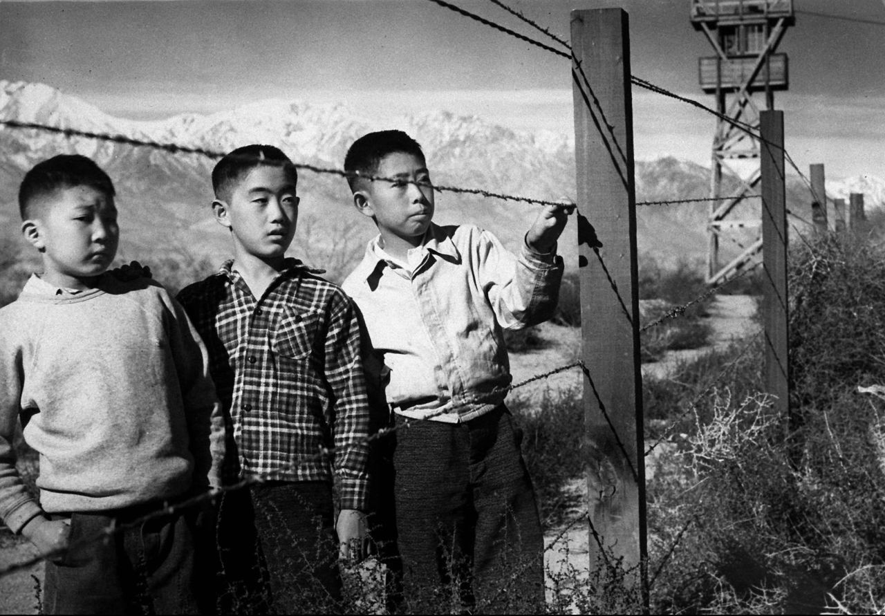 Toyo Miyatake, Three boys at Manzanar Internment Camp, 1943
