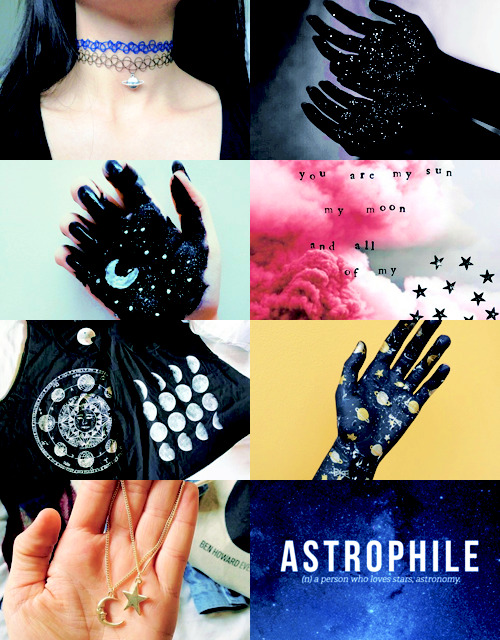 colouriisms:  character aesthetics  ➢ the astrophile. “ look at the stars. it