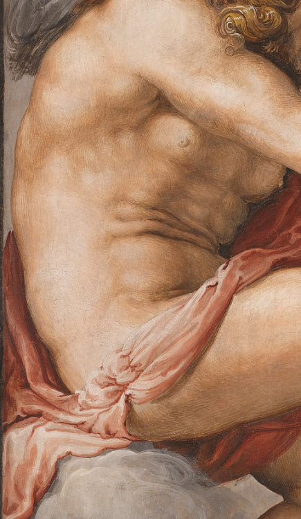 hypnosmask:Time as Occasion, or Kairos (details), 1543-45by Francesco Salviati. In the Palazzo Vecch