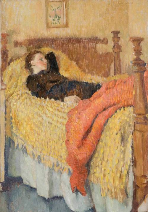 huariqueje:Woman Resting  -  Lilian Westcott Hale , c.1920sAmerican,1880-1963Oil on canvas, 20 x 14 