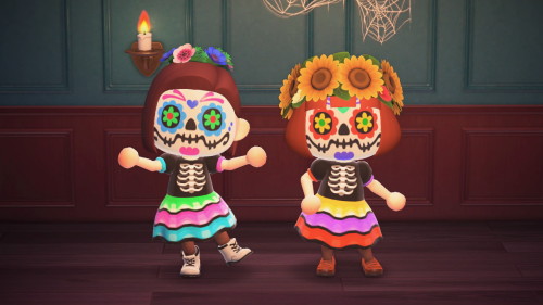 dresses for your animal crossing halloween party that fit the candy-skull masks 