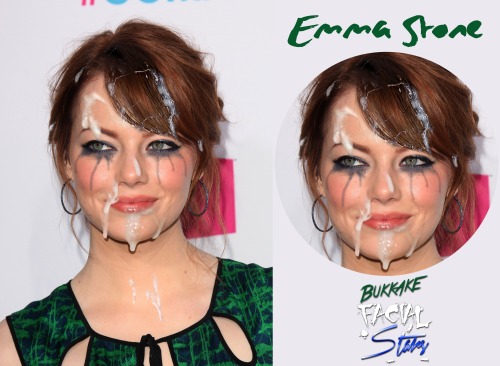 Porn facialstars:  Emma Stone bukkake cum facial photos