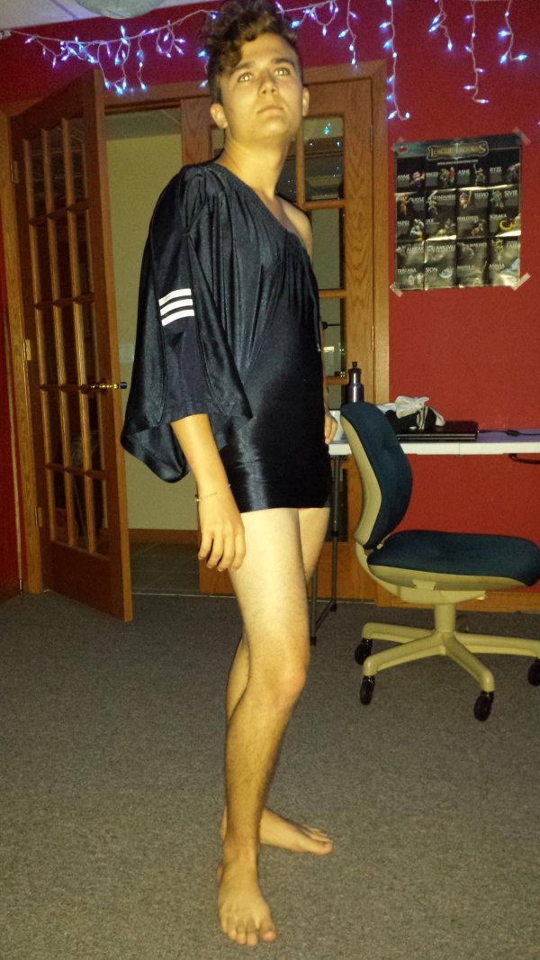 collegehumor:  Check Out These Guys Wearing Dresses Made Out of Gym Shorts [Click
