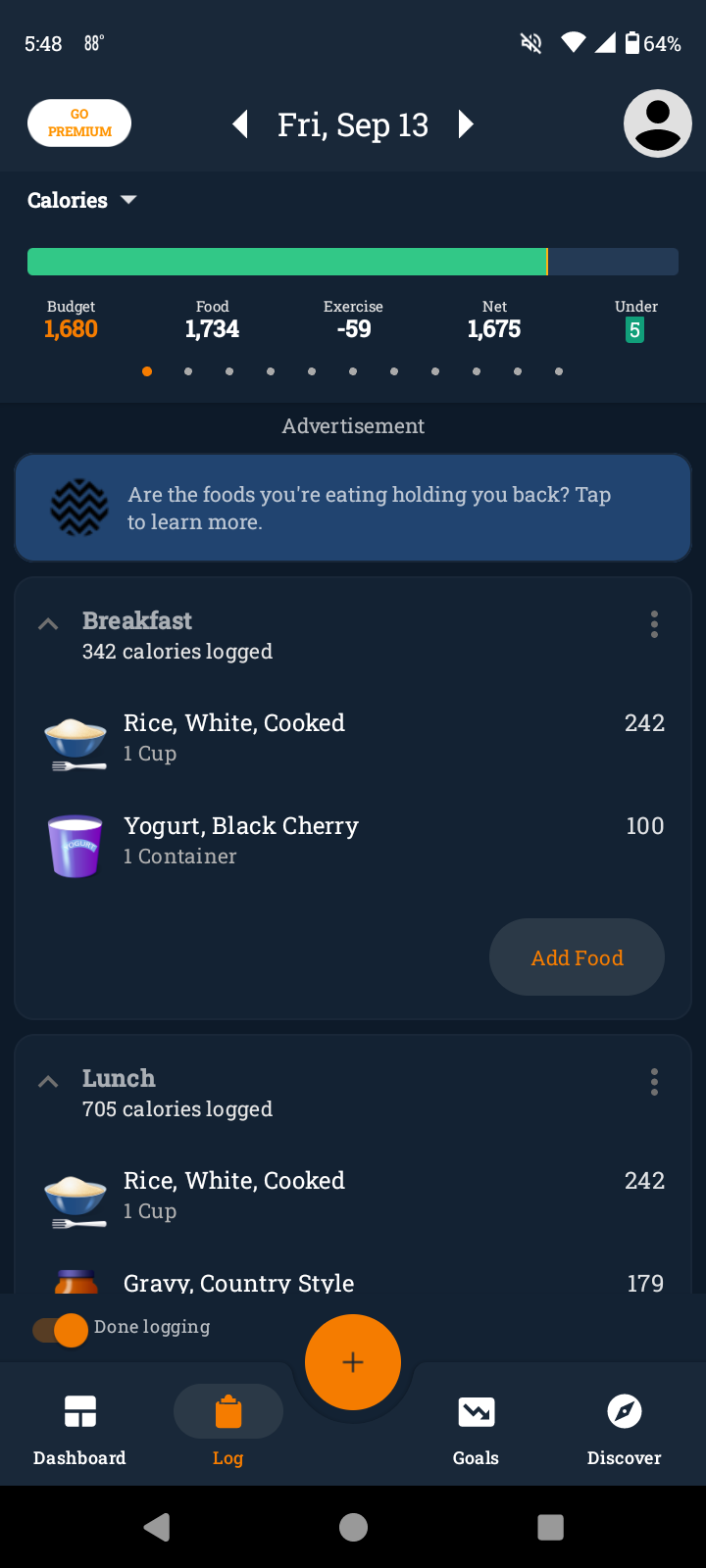 So I Forgot To Take Pictures Of My Food Today And Yesterday, But Here's My Calories For The Past Two