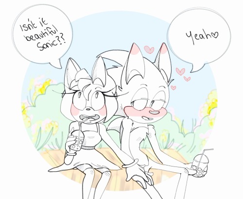 awkwardlysocialbiscuit:Rlly quick sonamy as requested x)