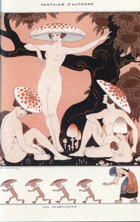 talesfromweirdland:Fantaisie d’Automne/Les Champignons. Illustration by George Barbier from LA