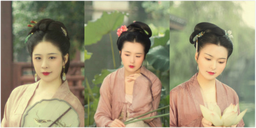 changan-moon:Traditional Chinese fashion in tang, song and ming dynasty style. Hanfu makeup by 陌上初华手