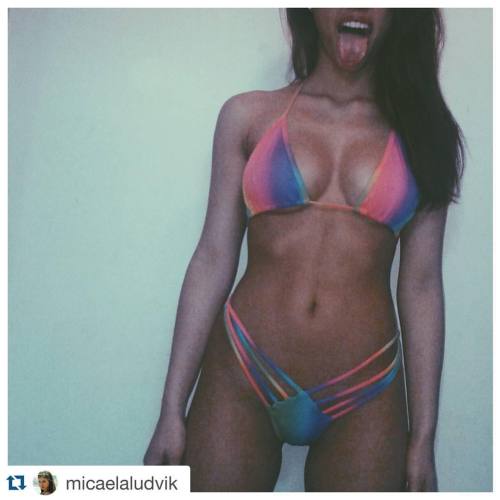 #Repost from @micaelaludvik rocking her rainbow bikini set・・・Available in any colors! E-mail us 