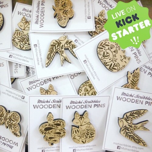 A couple days left for my wood pin Kickstarter! Over 100% funded ☺️ www.kickstarter.com/proj