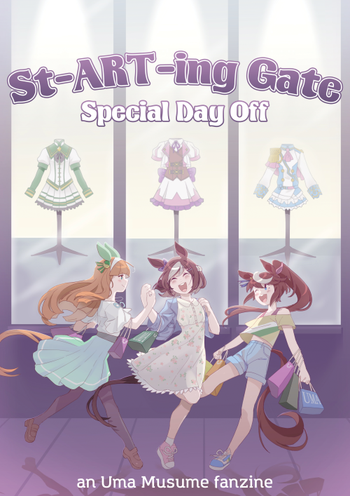 I was the cover artist for St-ART-ting Gate: Special Day Off! A zine featuring the Uma Musume cast i