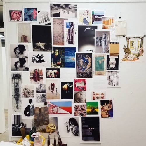 Senior thesis wall of influence. All my love goes to these incredible creatives.___#printmaker #fibe