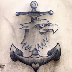 deadendsgallery:  First tattoo of my apprenticeship on practice skin done at the shop today #eagle #anchor #fakeskin #practiceskin #trad #traditional #traditonaltattoo #traditionaltattooflash #tattoo #tattoos #tattooart #tattooflash #flash #art #drawing