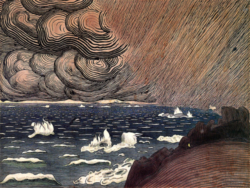 Sea Spray
Harald Oskar Sohlberg - 1908
Private collection
Drawing - pen and ink
Height: 39 cm (15.35 in.), Width: 52.5 cm (20.67 in.)