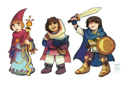 jununy:  the stranger things kids in D&amp;D outfits……. im not sure whats actually canon for dustin and mike so i decided on classes for them lmfao. ALSO!! max’s zoomer class is kind of like a rogue BUT SHE CAN FLY AROUND ZOOM ZOOM lmao   will (wizard),