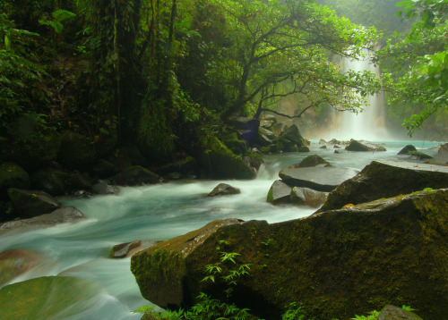 Rio Celeste Falls. One of the northernmost of Costa Rica’s 26 national parks, Tenorio Volcano 