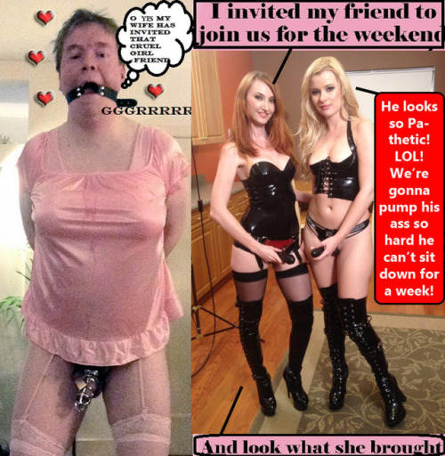 bondagebitchsissyslut:Sissy is in for a treat…