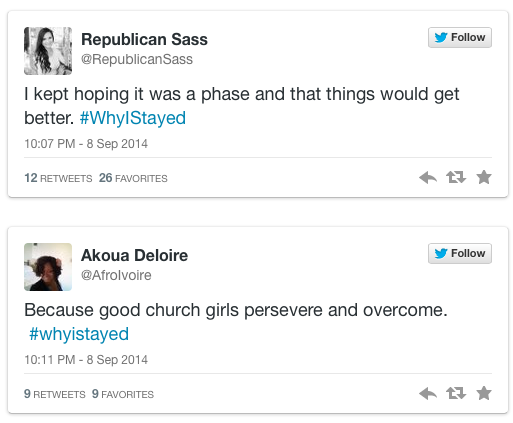 micdotcom:  19 #WhyIStayed tweets everyone needs to see  While many cheered the NFL’s