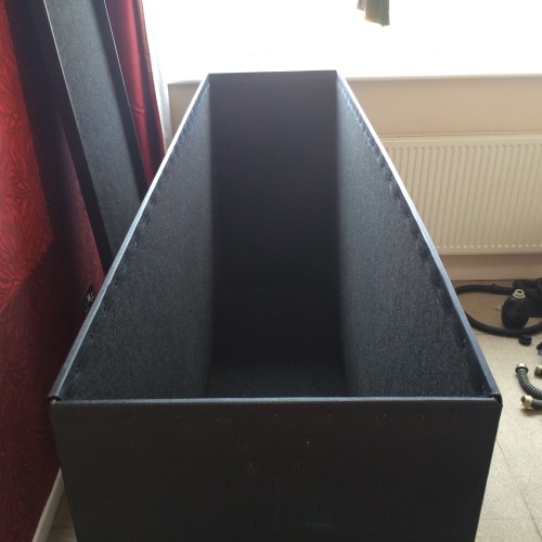 totallysubjugated:  It’s a long time since I posted any personal pics.  This is the new bondage box project for long term storage of the slave.  Originally, the box was a little too roomy for my liking but after a little work it’s a lot more snug