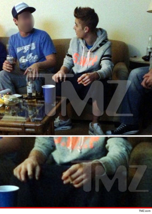 justin-biebs-news: Justin smoking marijuana at a Newport Beach hotel party on January 2.