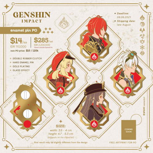 Genshin Impact Enamel Pin Pre-Order is here! I use new techniques in this series and I’m super