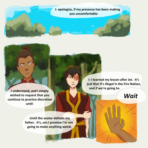 cabbagemerchantofficial:  adobewanphotobi:oh hey there its my submission for the atla big bang.  I partnered up with @prince-liest for their fic The Ancient Art of Jerkbending.  Please check it out, they put a ton of work into this (on top!! of juggling