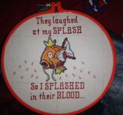 theholeytwin:  Magikarp I did the thing. I don’t really like the tear drop things and I have a bit of clean up to do.