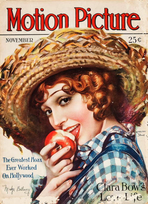 forbidden fruit - Madge Bellamy by Marlan Stone on the November 1928 issue of Motion Picture Magazin