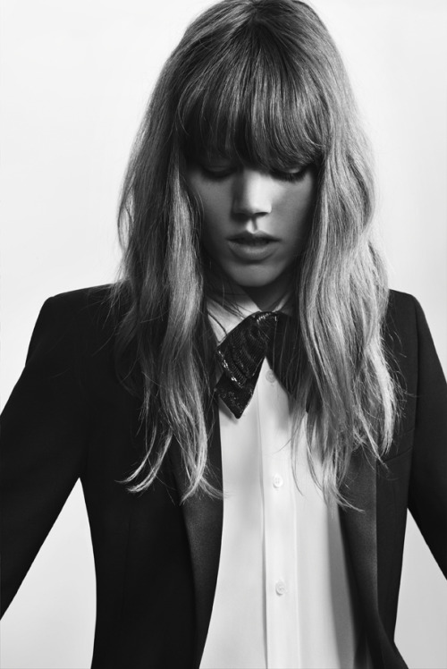 chanelstreets:  princess-vogue:  Freja Beha Erichsen x Saint Laurent Fall 2013 photographed by Hedi Slimane    B/W? □■ 