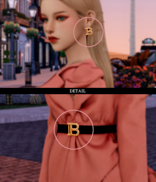 [RIMINGS] Balmain Unbalance Check Dress & Balmain Bold Earring- DRESS / EARRING- NEW MESH- ALL L