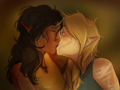 asexualelves:I never do anything for femslash february so I decided to draw Ava and her girlfriend I