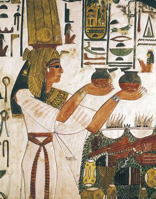 Queen Nefertari MeritmutNefertari, the first of the Great Royal Wives of Ramesses II, making an offe