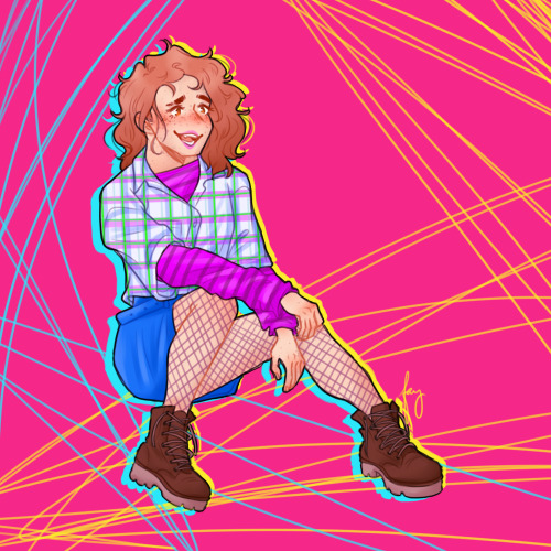 uhhhh was feeling gay and color so i stayed up til 5am and doodled 80s bix :’)) more artwork! 