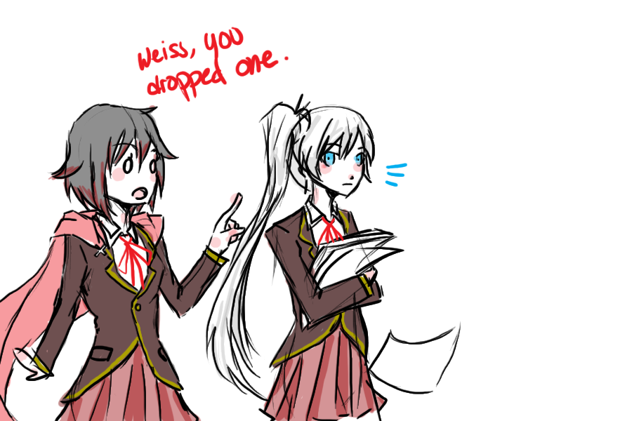 lycanheiress:  Ruby: I- I mean, Weiss..? Not sorry. 