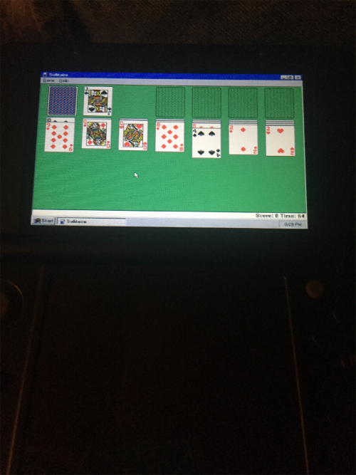 silverjolteon:Running Windows 95 on a 3DS is so surreal, from playing solitaire, to attempting to op