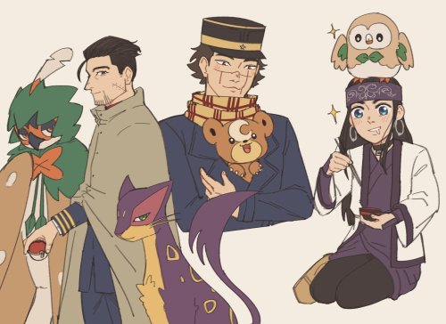 another gk dumppkmn au, asoiaf au (fting night’s watch ogata, northerner asirpa + direwolf retar, wi