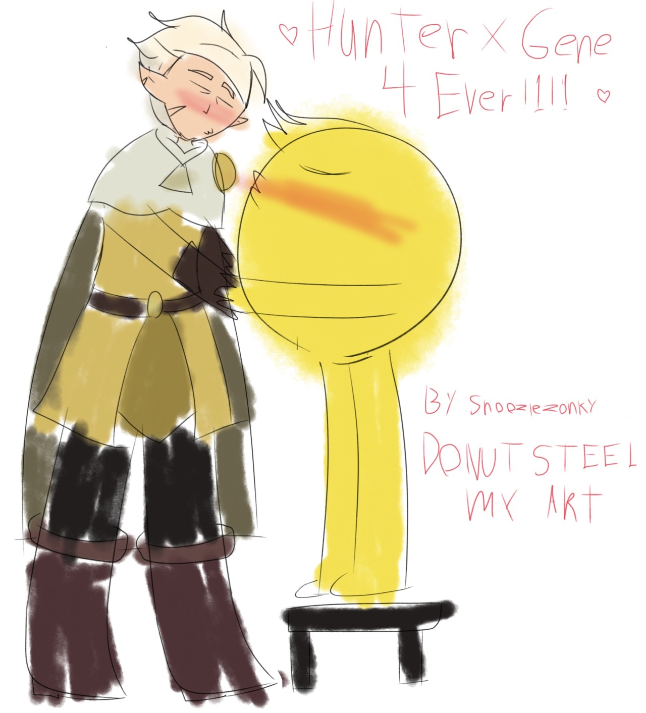 Saw @proship-luz-noceda ‘s hunter x gene post and got inspired. #this is a joke i swear  #i tried to make it look like an old cringy deviantart post from the 2010’s  #think i turned out hilarious #snoozlezonkyartz #hunter x gene #owl house#emoji movie#joke art