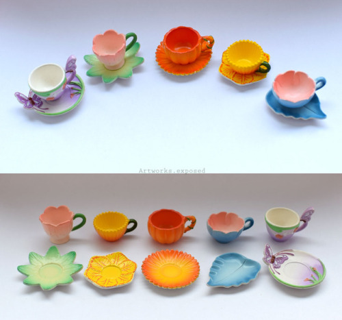 meldemeuleneire:Re-Ment tea cups.