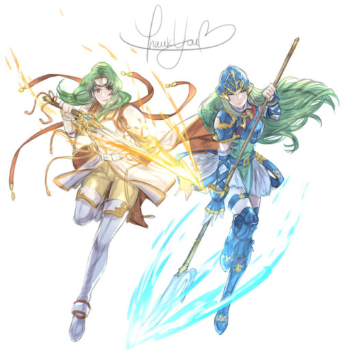 krazehkai: THEY’RE HOME~~~ Doodled Elincia and Nephenee as a thank you to the people who commi