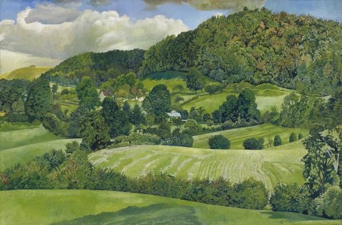 lilacsinthedooryard: Stanley Spencer (U.K. 1891-1959)Landscape, Gloucestershire     1940