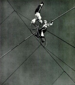 The Grentonas, famous high-wire bicycle act,