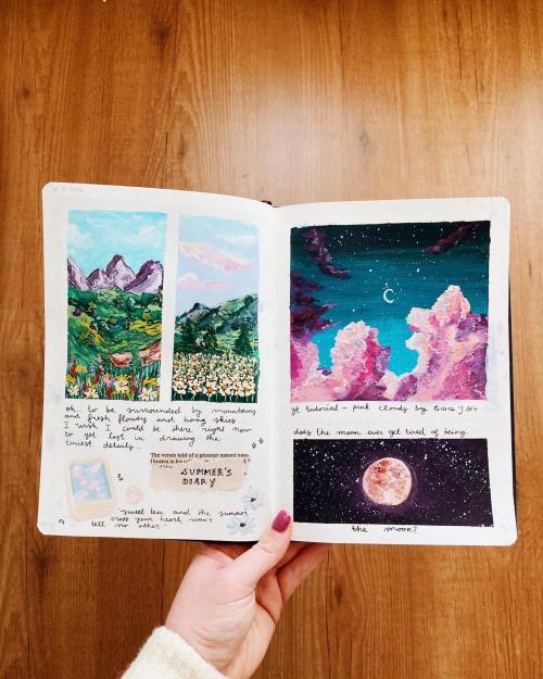 here’s to the bright art journal spreads that I’ve created! if you want to support my work, here’s m