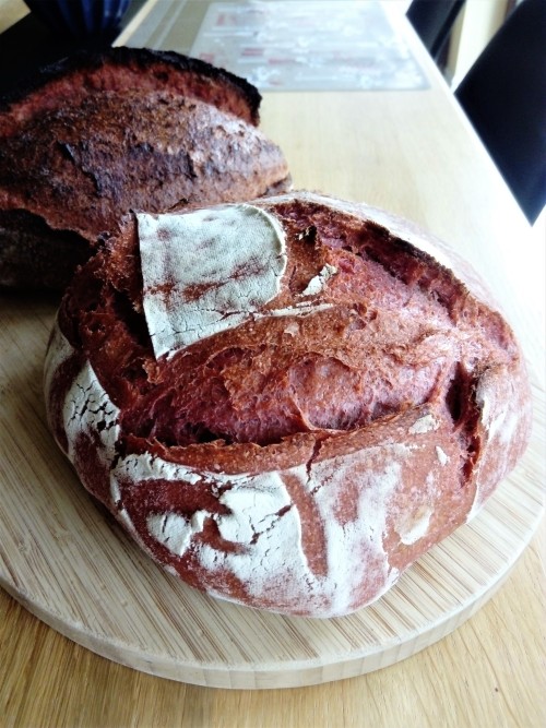 Baked beetroot sourdough bread today, also can someone explain the sorcery behind the fact that it’s