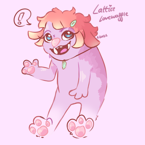 lilacslovers:my bugsnax self insert: lattice lovewaffle!she is referred to w she/they pronouns, thei