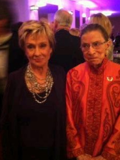 From the Kennedy Center, @Cloris_Leachman twitpics a photo with Ruth Bader Ginsburg, and our day is 
