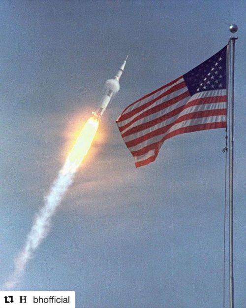 #Repost @bhofficial ・・・ The American flag heralds the launch of Apollo 11 at 9:32 am (EDT) on July 1