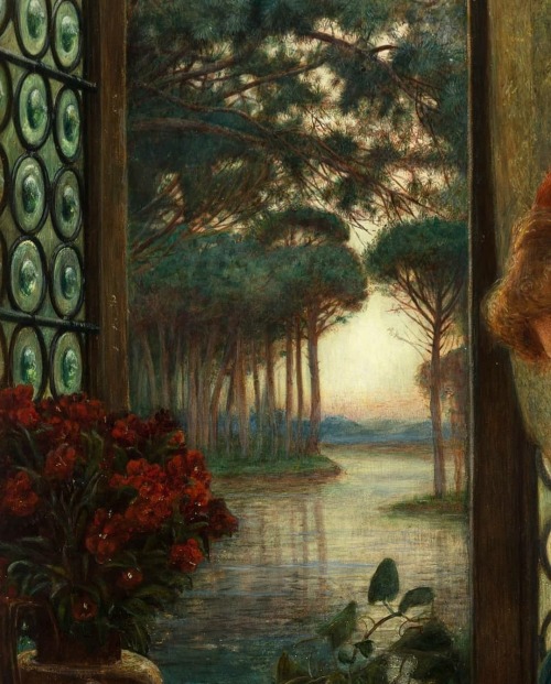 antoniettabrandeisova:Love’s Messenger (detail), c. 1885. Marie Spartali Stillman