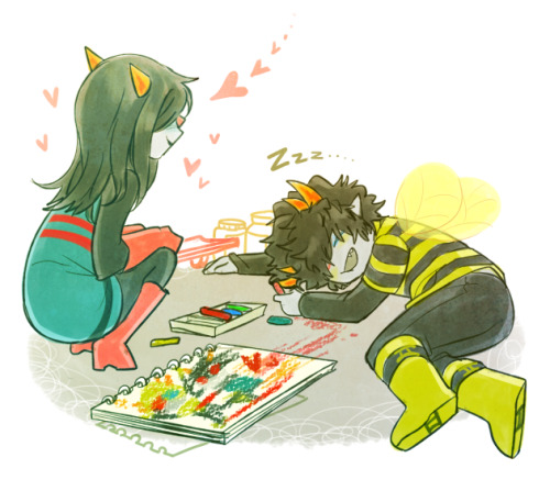 sumssang: mituna having crayon drawing hobby is my headcanon