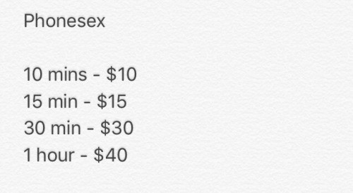 bootyxgoddess: If you wanna sext or have phonesex leave your phone number with your payment so we ca