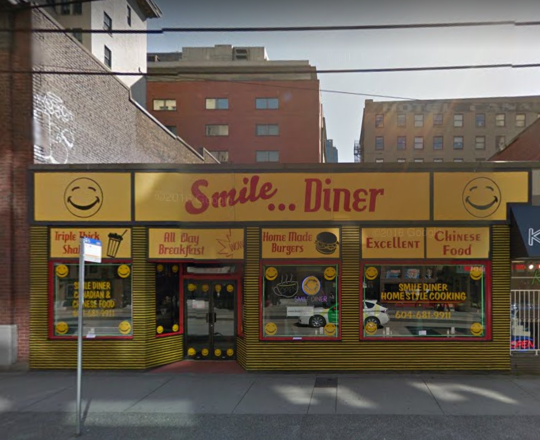 perfackles:  I was curious to know if Bangtown was a real shop in 13x08: And pausing it could see “Ramada” in the reflection so used this to go google street searching through Vancouver downtown. Turns out, it is real! (found at this location